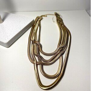 Gold Chain Layered Necklace Bold Chunky Women's Jewelry Piece,  New
